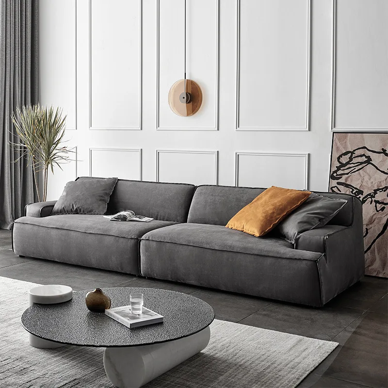 Modern Living Room Sofa Grey Leathaire Design Combination Modular Adaptive Sofa