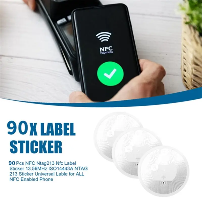 【PHONE ACCESSORY】90 Pcs Ntag213 Label Sticker 13.56Mhz ISO14443A NTAG 213 Sticker Universal Lable For ALL Enabled Ph