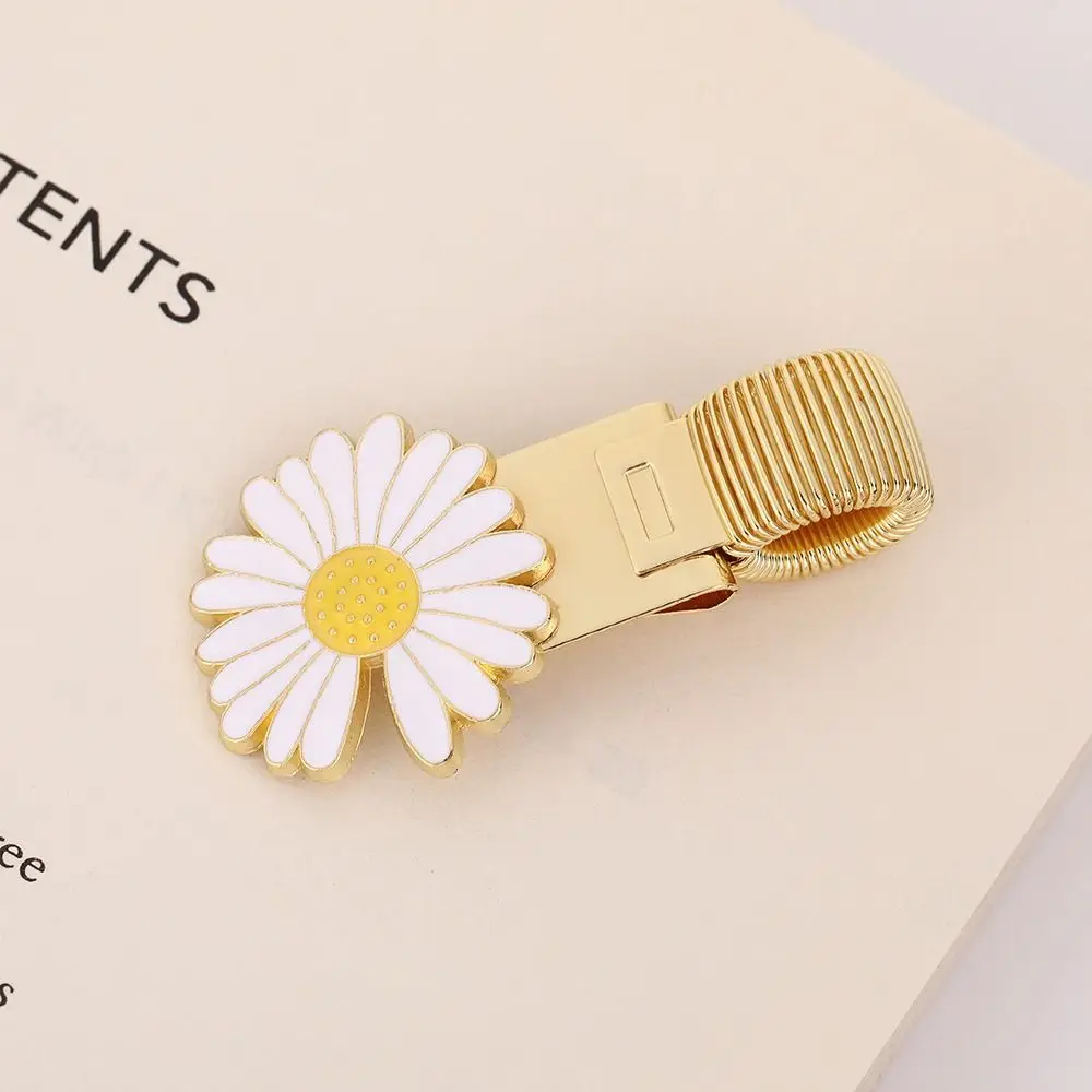 High-end Metal Bookmark Pen Clip Flower Daisy Magnet Clip Notebook Planner Accessories Reading Page Divider Gift