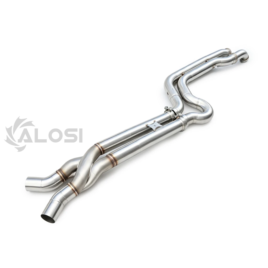 Section intermédiaire d'échappement en forme de Z avec résonateur pour BMW G80 M3/ G81 M3 Touring/ G82 M4/ G87 M2, échappement en acier inoxydable à longueur égale