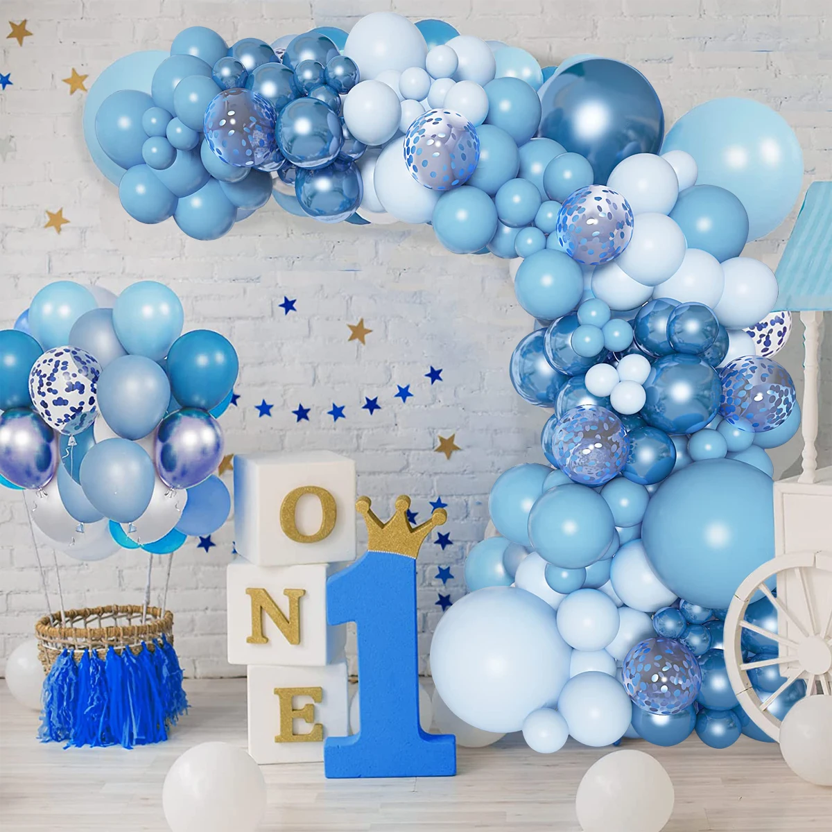 Blue Balloons Garland Arch Kit 1st Birthday Party Decor Kids Boy Wedding Birthday Party Baloon Supplies Baby Shower Latex Ballon