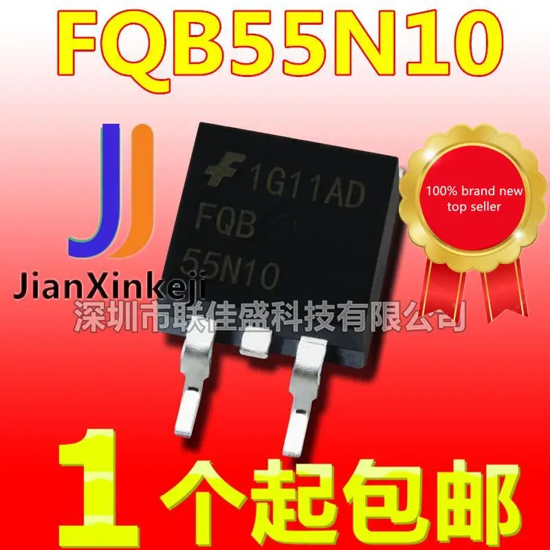 10Pcs 100% Original New In สต็อก FQB55N10 55A 100V N-Channel TO263 MOS Field Effect Tube