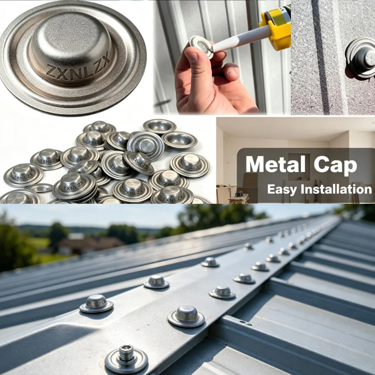 10PCS Metal Roof Bolt Caps, No Screw Removal Seals Over Existing Screws Heads Watertight Screw Caps for Outdoor Siding Garages