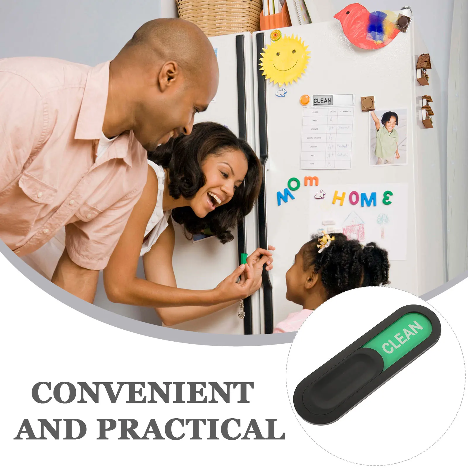 Oval Magnetic Dishwasher Clean Dirty Sign Non Scratch Sliding Indicator Magnet Reusable Dish Refrigerator Magnet Accessory