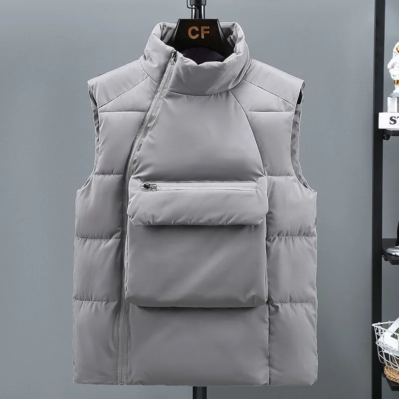 Winter Golf Jackets Vest For Men 2024 new pocket Down Cotton Windproof Warm Golf Wear Waistcoat Men\'s Fashion Loose Coats 골프웨어