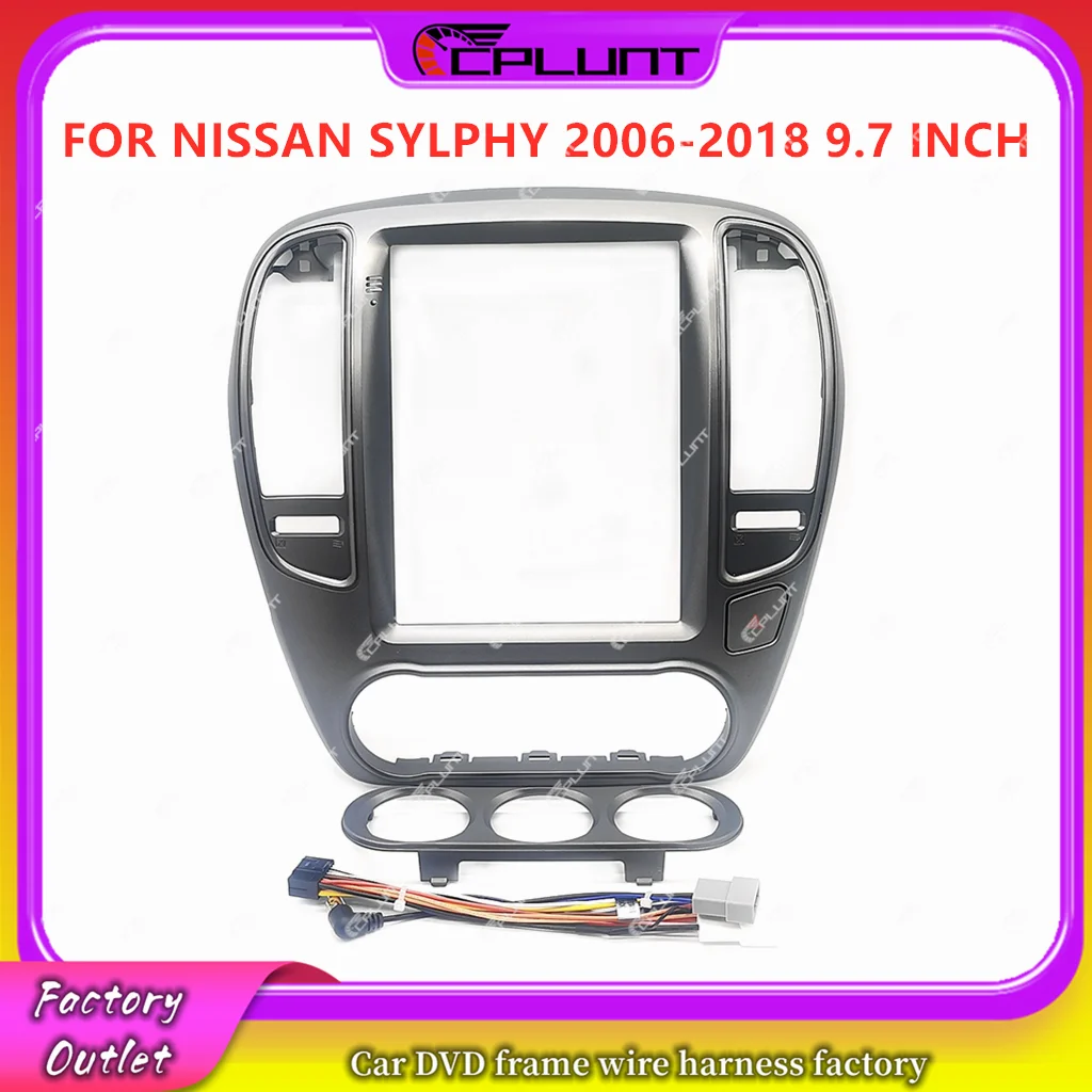 

2 Din Автомобильная стереомагнитола Рамка адаптер Fascia Для NISSAN SYLPHY 2006-2018 9,7 дюймов Android DVD приборная панель комплект