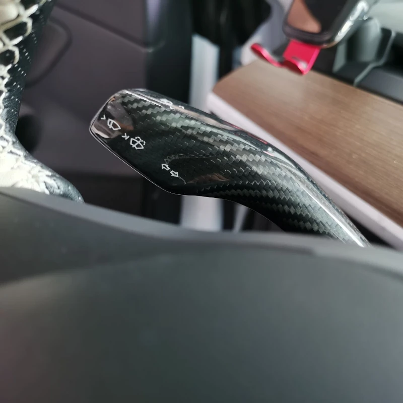 

For Tesla Model 3 Y Real Dry Carbon Fiber All-Inclusive Steering Wheel Paddles Wiper Headlight Gear Paddles modification