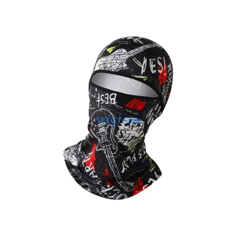 37JE Multiple Purpose Ice Silk Face Mask Sweat Resistant Elastic Head for Outdoor Sports Motorcycle Commuting