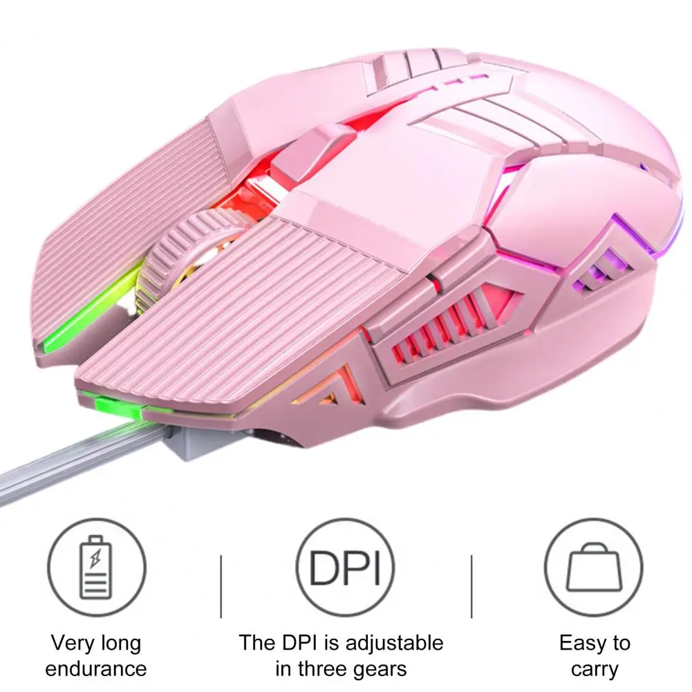 High-performance Wired Mouse Wired Mouse with Dpi Fine-tuning 3200dpi Adjustable Gaming Mouse with Seven-color for Laptop