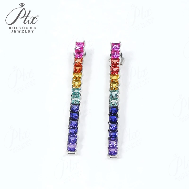 3x3mm リング イヤリング ブレスレット ジュエリーセット プリンセス ブリリアントカット ラボグロウン宝石 925 スターリングシルバー チャーム 記念日ギフト