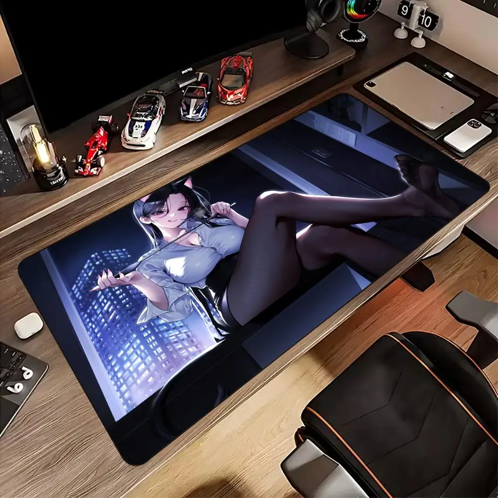 

Sexy girl Black stockings cat ears anime Mouse Pad Desk Mat gaming mats Non-Slip Rubber base pc accessories Keyboard mouse pads