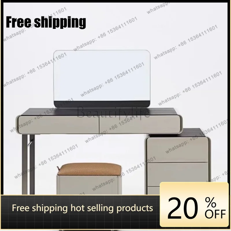 hot Modern Luxury Dressing Table Storage Black Mirror Drawer Dressing Table White Clothing Coiffeuse De Chambre Organizer Makeup