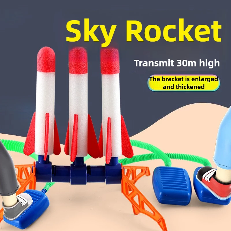 Foot-stepping Air Rocket Toys for Children Outdoor Luminous Ejection Flying Flash Launch Rocket Interactive Toys Gift