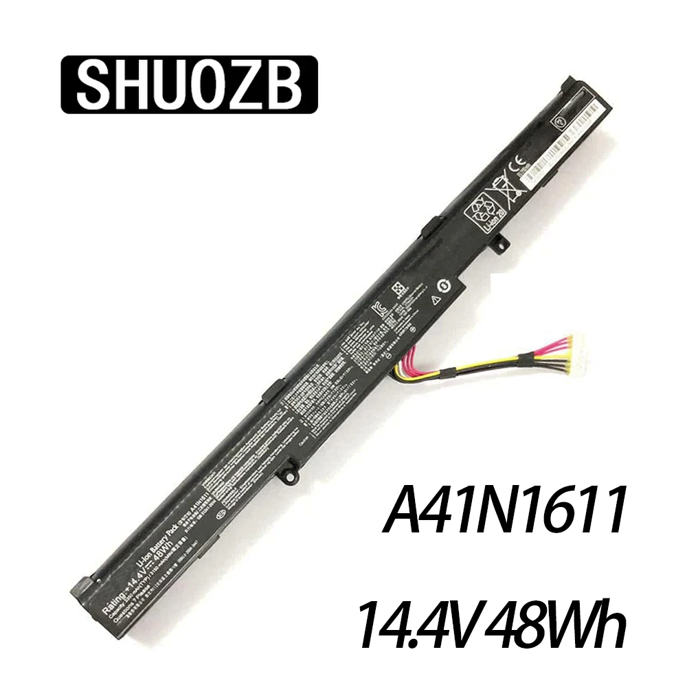 SHUOZB 14.4V 48WH A41N1611 Laptop Battery For ASUS ROG GL553 GL553VD GL553VE GL553VW A41LK5H  A41LP4Q GL553VW-2D OB110-00470000