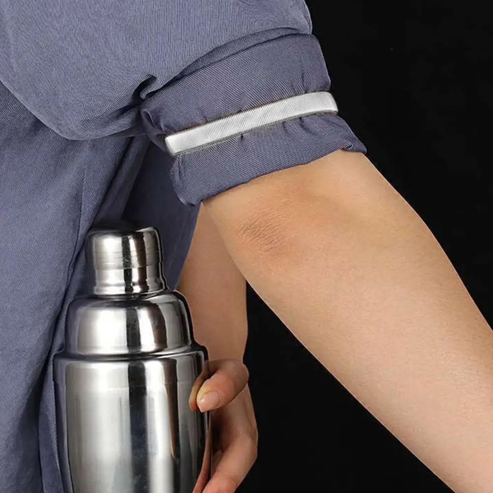Estilo clásico 2 unids/par antideslizante elástico camisa manga soportes brazaletes de Metal banda ligas elásticas para Mujeres Hombres práctico