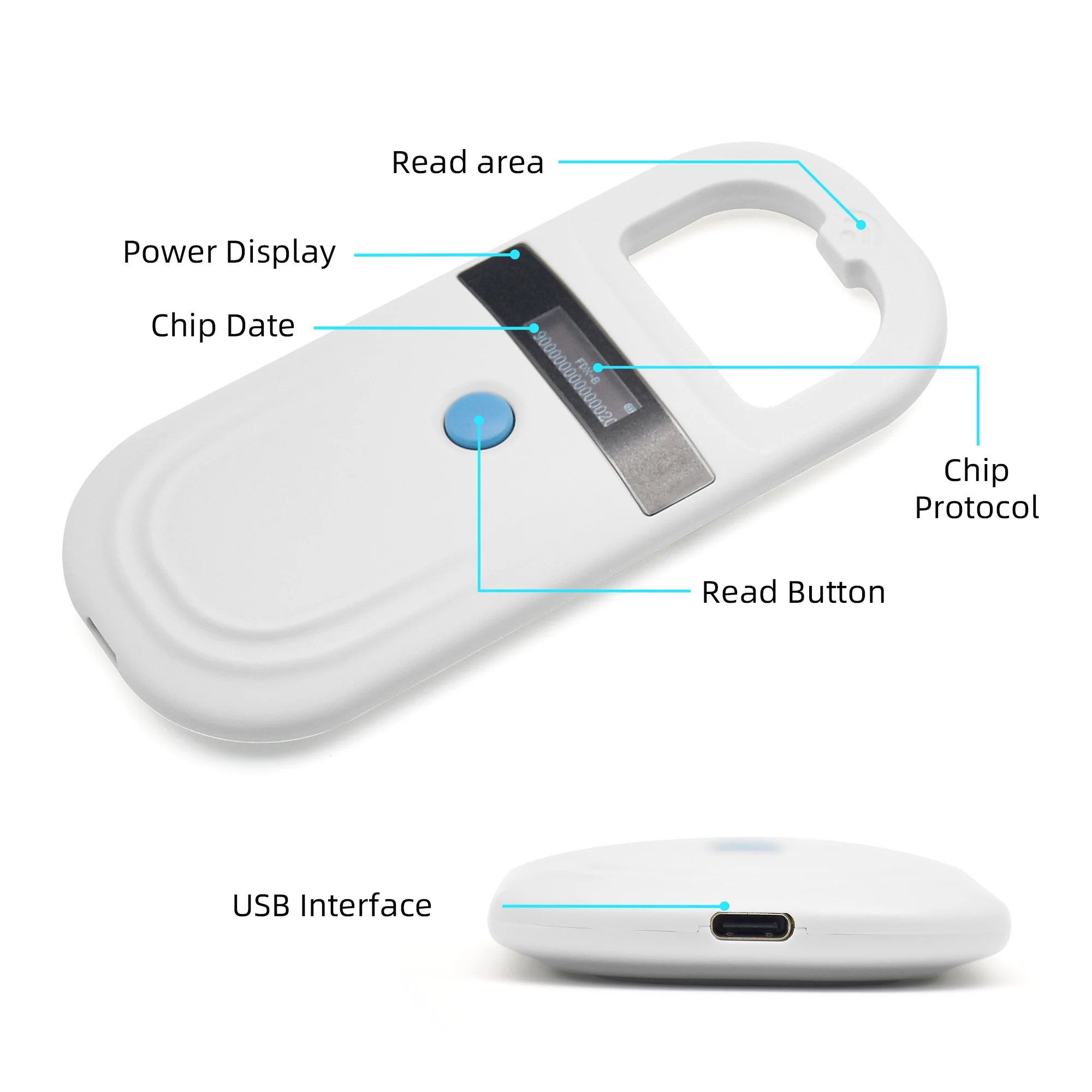 Readell frete grátis ce, rohs iso11784/5 FDX-B emid pet rfid leitor veterinário microchip scanner para clínica animal com armazenamento de dados