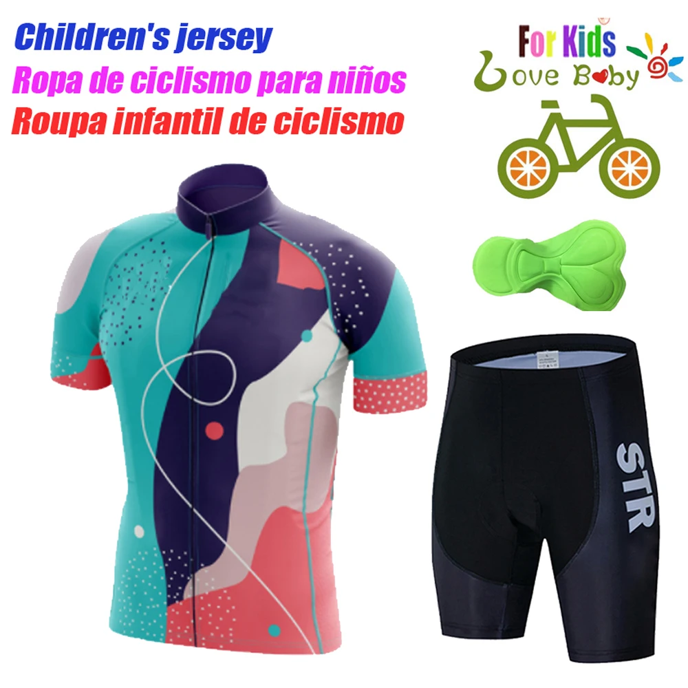 2022 Kids Cycling Clothing Summer Kids Jersey Set Biking Suit Short Sleeve Clothes MTB Children\'s Cycling Wear