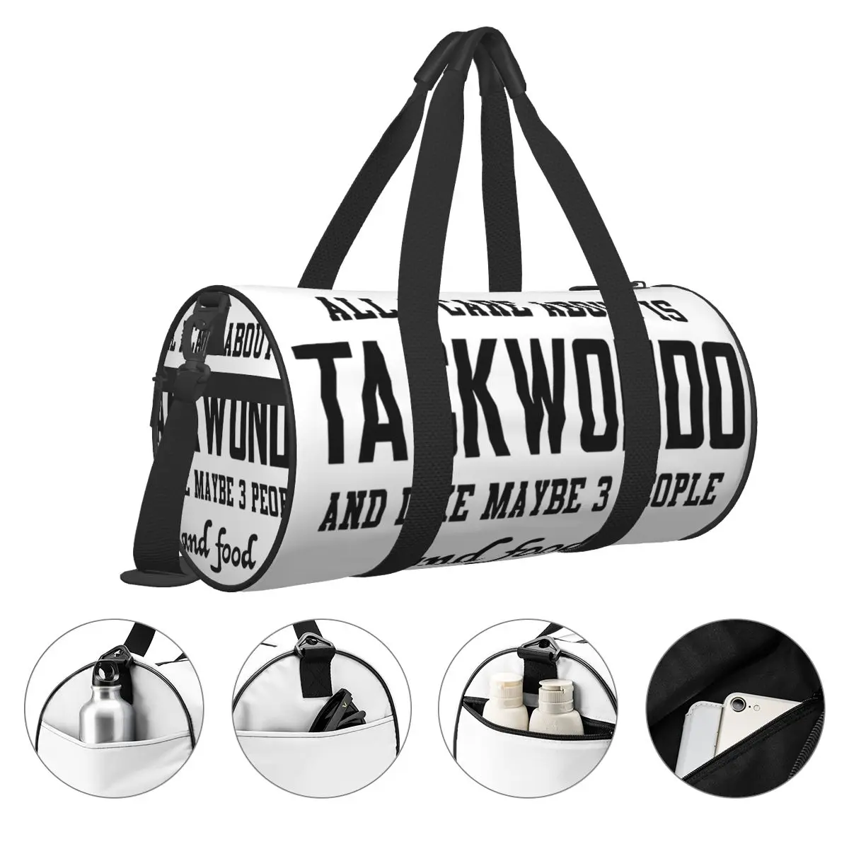 Bolsa de viaje para hombre, bolso grande personalizado para exteriores, bolsa deportiva de Yoga, todo lo que me importa es Taekwondo y como tal vez