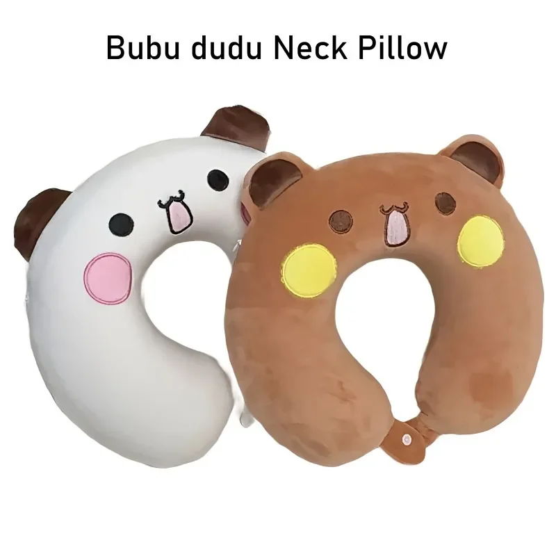Süßes Anime Bubu U-förmiges Kissen Weiches Plüsch Dudu Panda Tragbares Nackenkissen Erwachsene Kinder Reiskissen Nickerchen Flug Nackenkissen