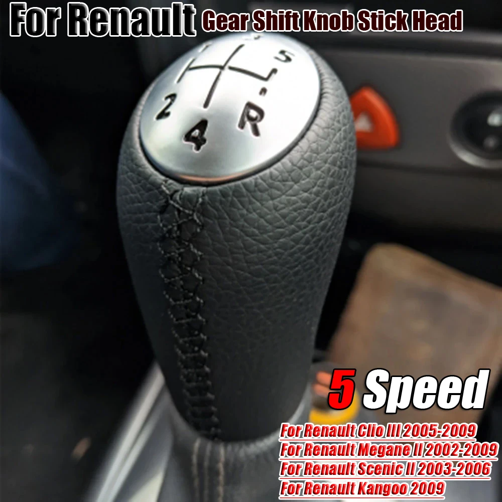 5 Speed Gear Shift Knob Stick Head Car Gear Shift Lever Handle Universal For RENAULT Laguna Megane 2 Clio 3 Scenic 2 Auto Parts