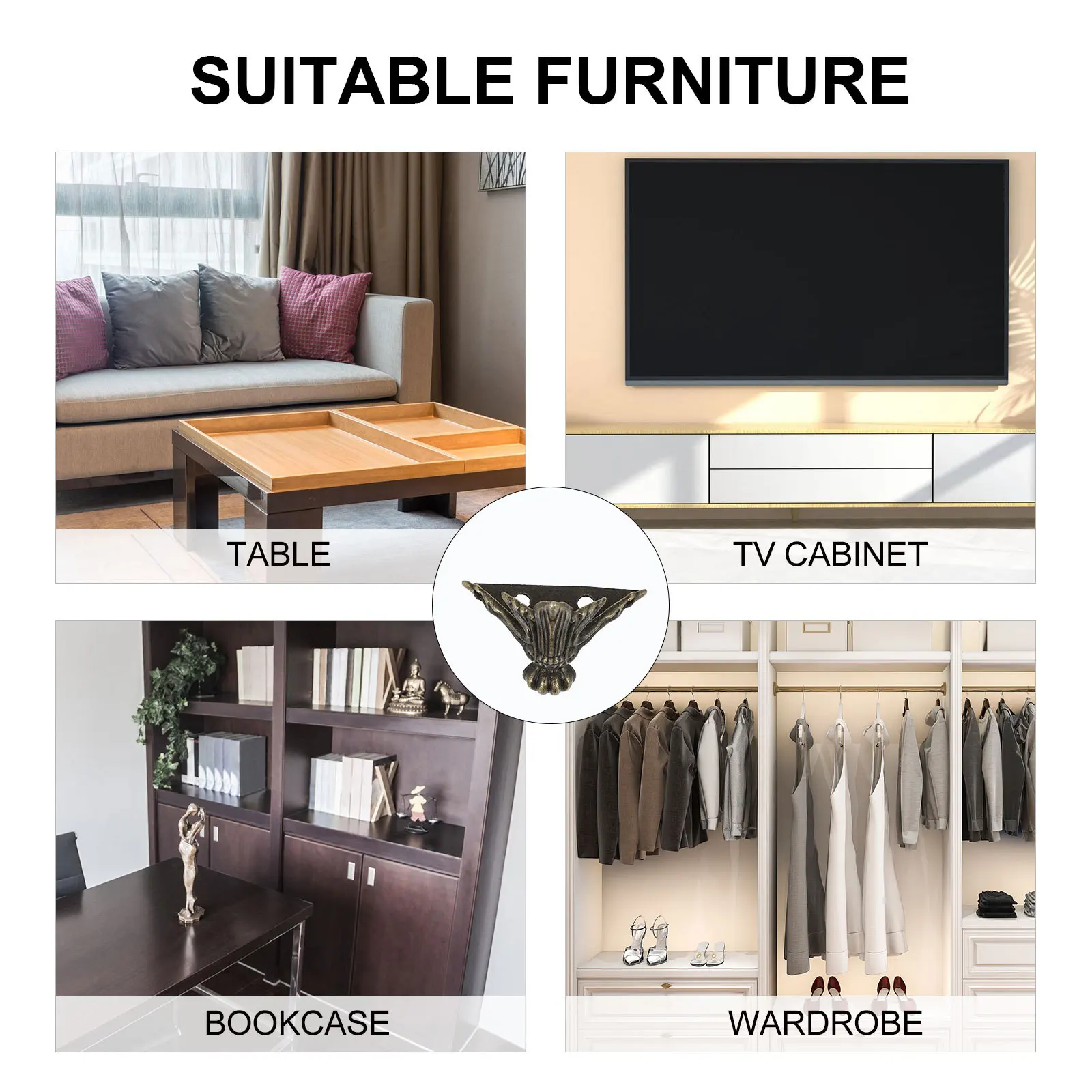 

20Pcs Bottom Corner Protectors Retro Box Legs Zinc Alloy Furniture Support Wood Jewelry Case Feet Metal Box Corners