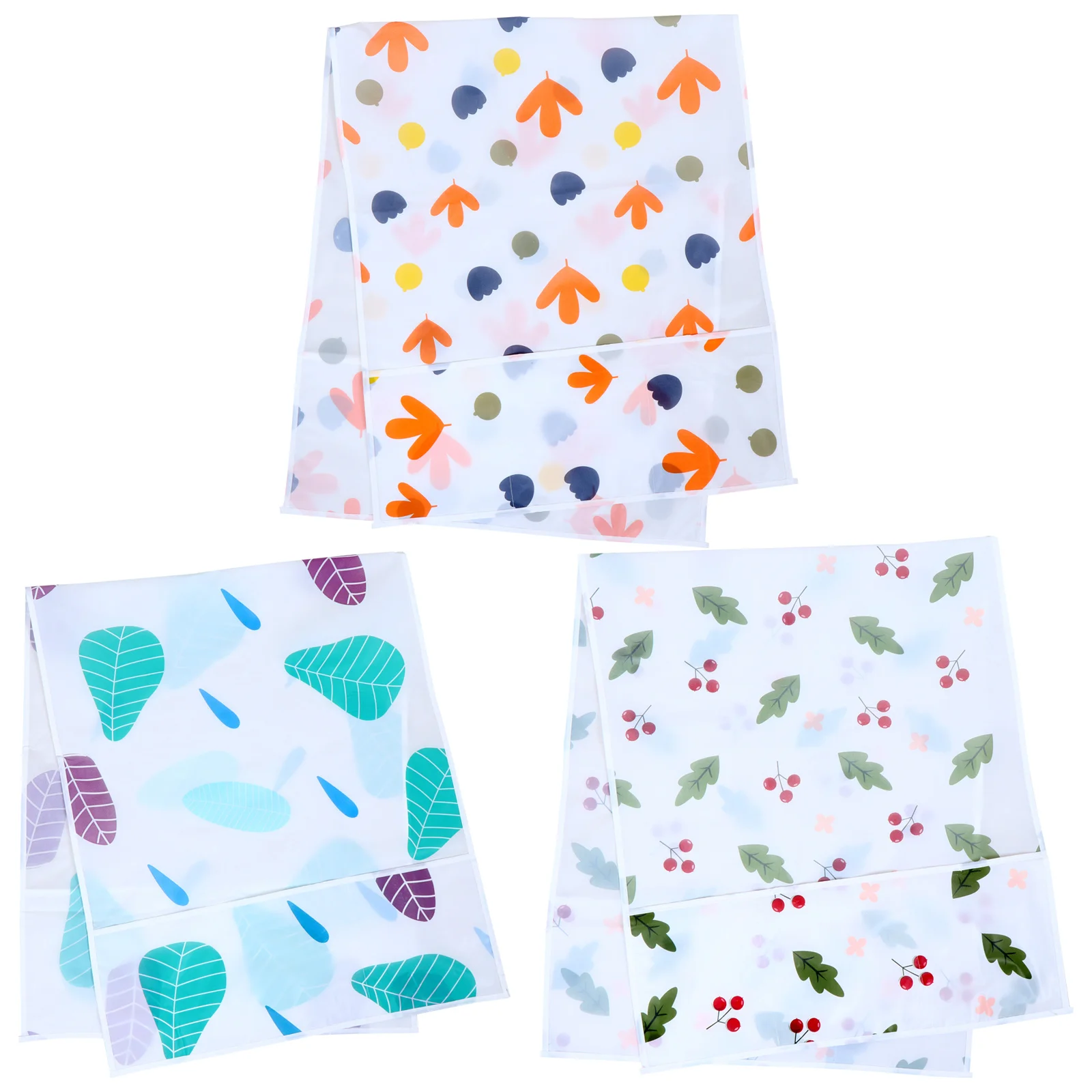 

3Pcs Waterproof Refrigerator Cover Peva Dirt Proof Fridge Storage Cover Side Opening Protector Kitchen Accessory Clear Design