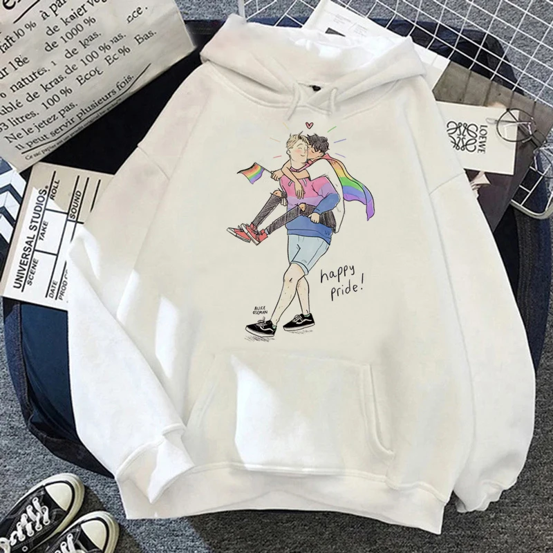 Nick and Charlie Heartstopper Hoodies Women\'s Romance Cartoon Rainbow Fleece Streetwear Fashion Sweatshirts Unisex Top Clothing