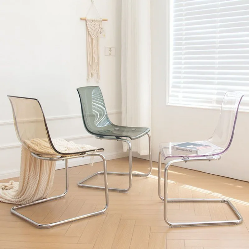 Modern Transparent Chair Designer Acrylic Dining Chair,Home Internet Celebrity Creative Backrest Dining Table and Chair