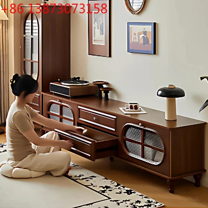 Natural Wood Tv Cabinet Decoration Organizer Design Luxury Apartments Tv Stand Mid Century House Tv Kast Meubels Furniture Home