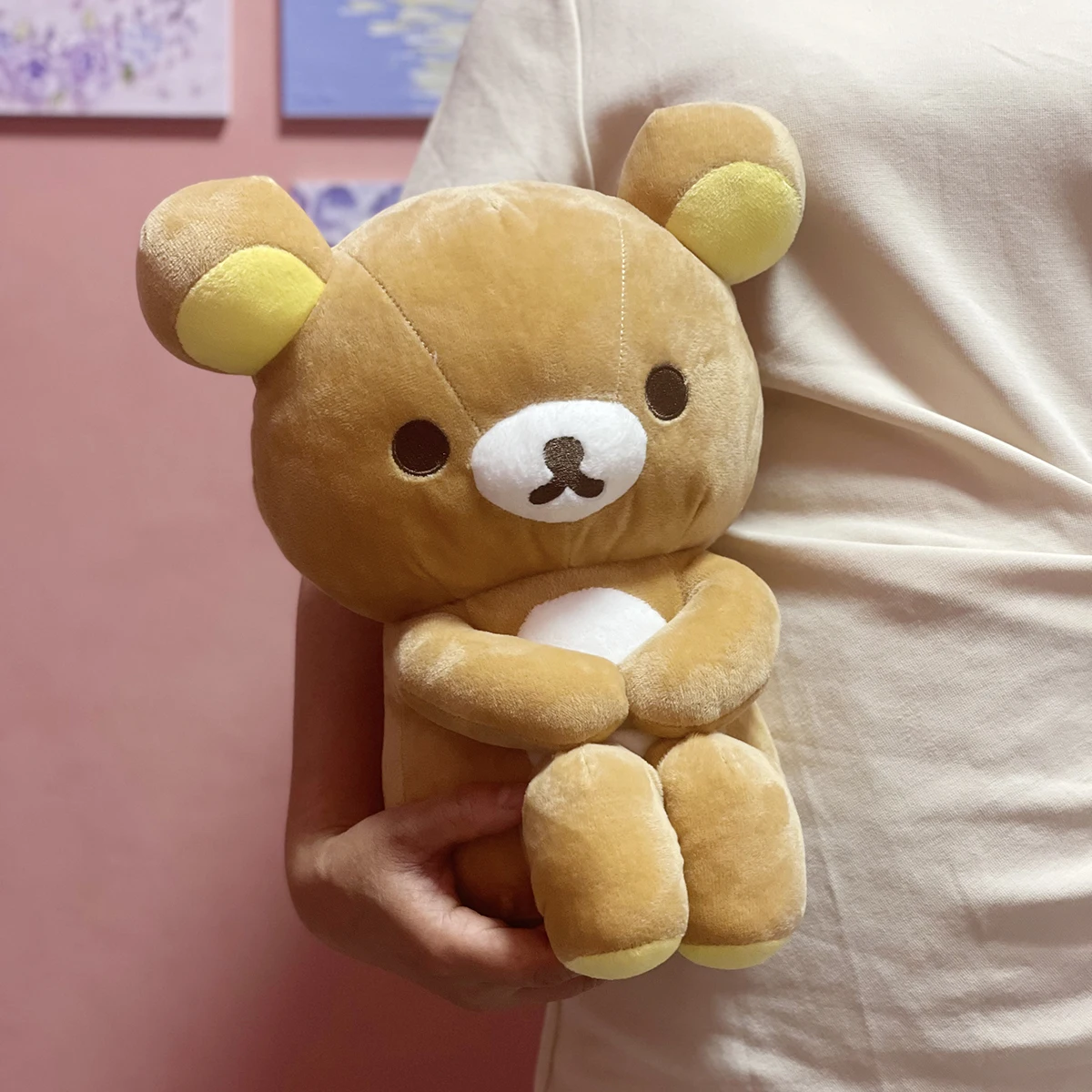 Cartone animato triste che abbraccia il ginocchio Rilakkuma peluche simpatico orso cuscino divano cuscino arredamento della stanza festival a sorpresa regalo di Natale per le ragazze