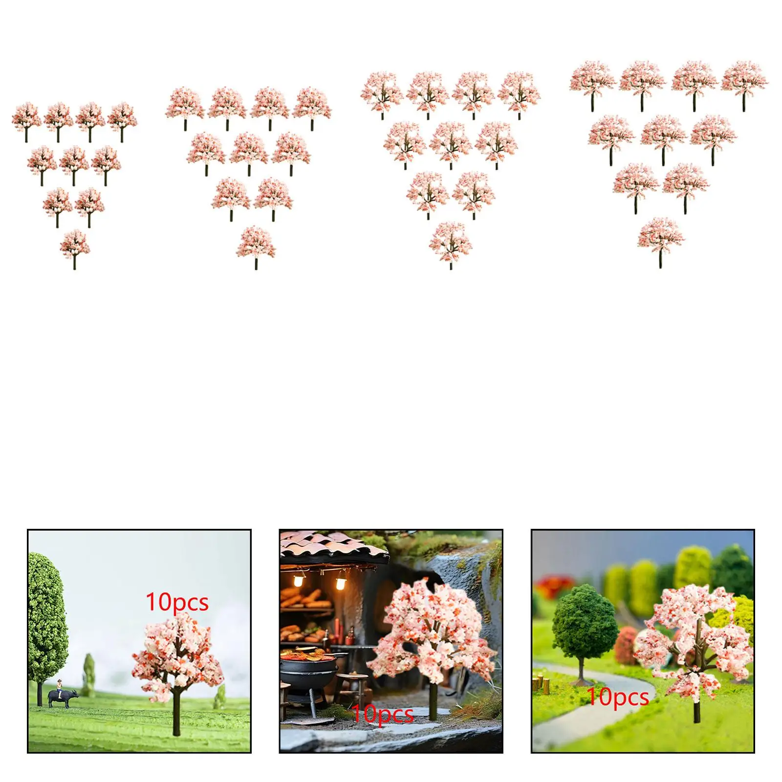 10-delige modelbomen Hobby Gebouw Architectuur Trein Landschap Spoorweg Gesimuleerde kunstbomen Accessoires voor het maken van scènes
