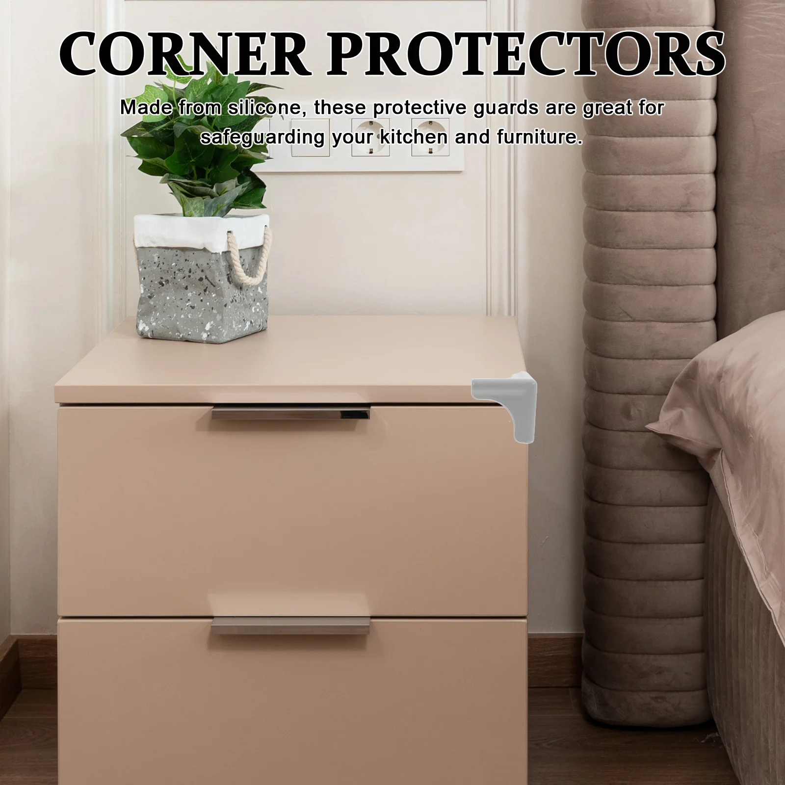 

4pcs Silicone Corner Protectors Anti-Collision Guards For Range Hood Table Furniture Edge Protection Bump Proof Home Use