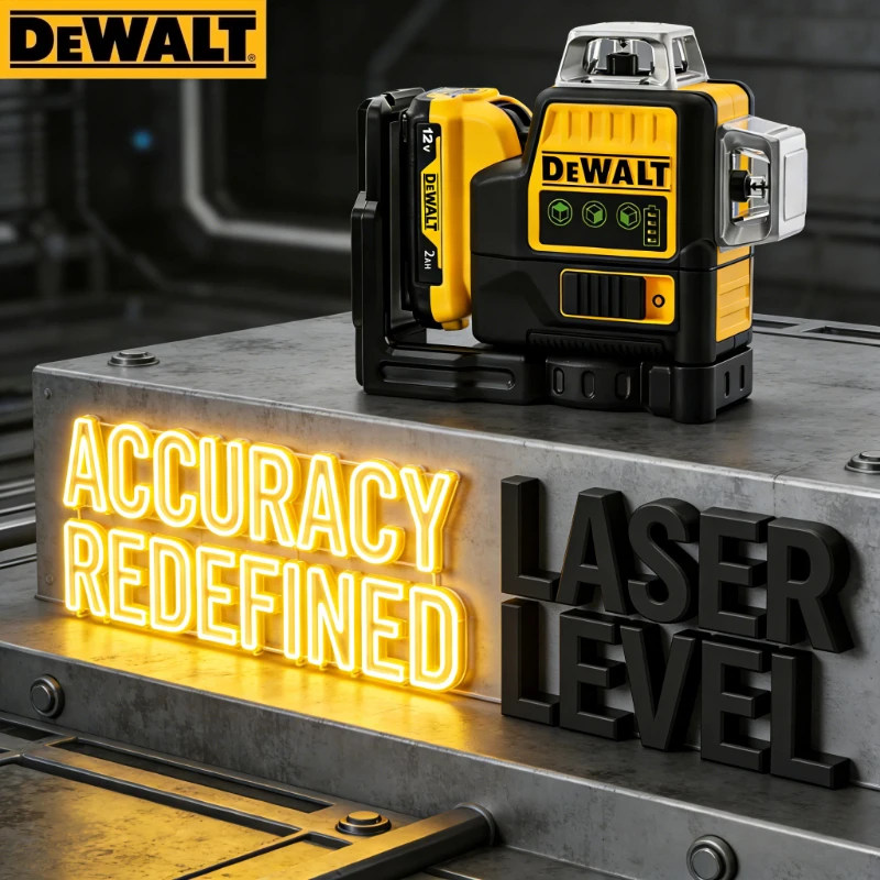 Dewalt DW089LG 3 Sides*360 Degree Vertical Lines Laser Level Meter Outdoor 12V Lithium Battery Horizontal Green Light Level