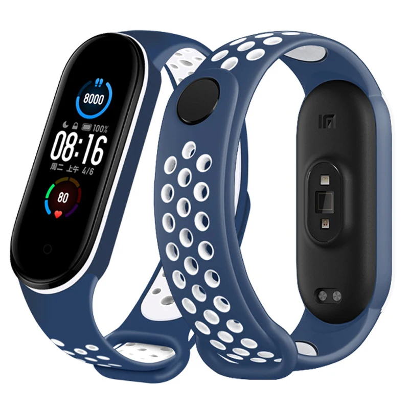 Sport bracelet For Xiaomi Mi Band 7 NFC smartwatch Correa miband7 Silicone Air-Hole Wrist Watchband on Mi band 6 5 4 3 7 8 strap