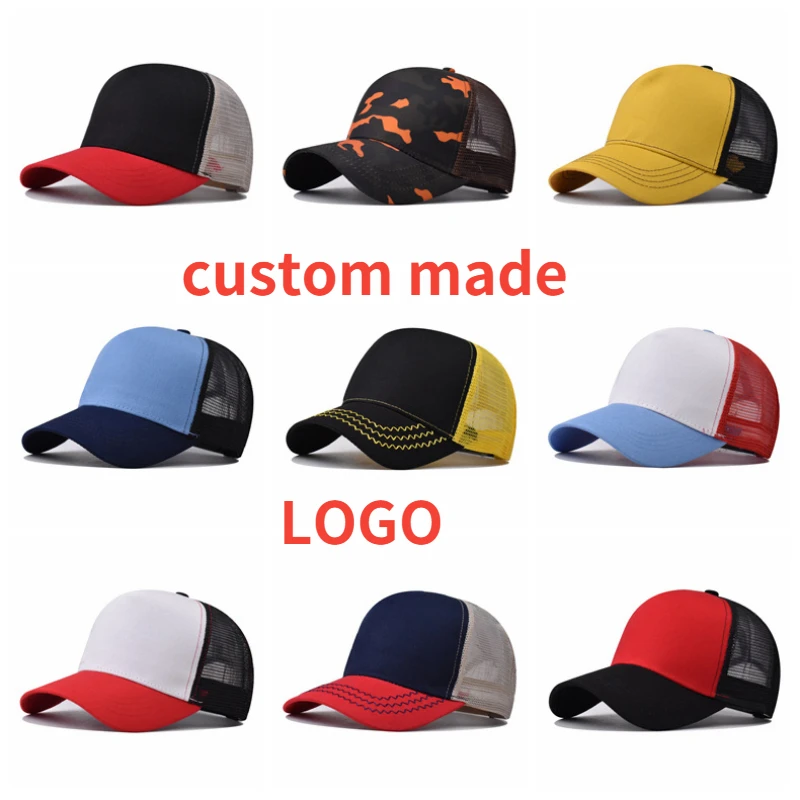 Custom Logo New Multicolor Classic Mesh Cap Simple Colorblocking Breathable Baseball Caps Casual Hip Hop Hat Bone Trucker Hats