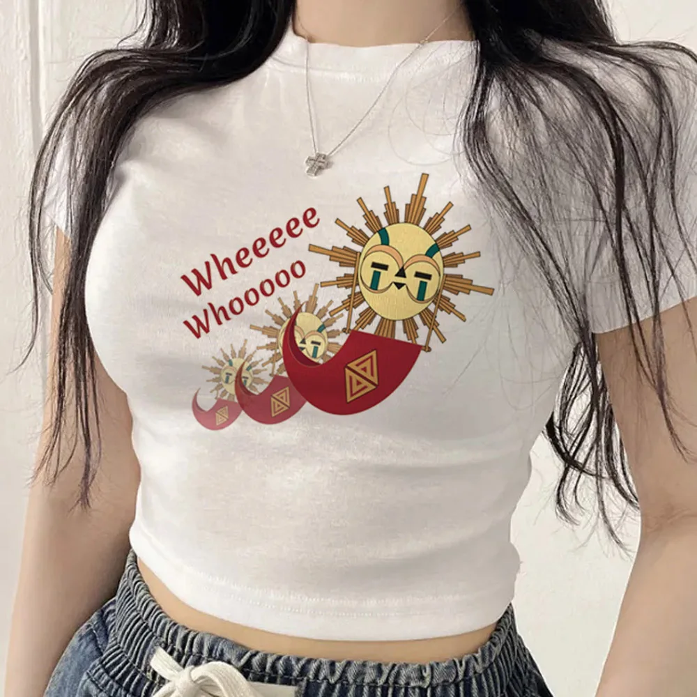 Expedition 33 cropped top ladies cute kawaii clearance sales gothic party top tees vintage scene  goth manga