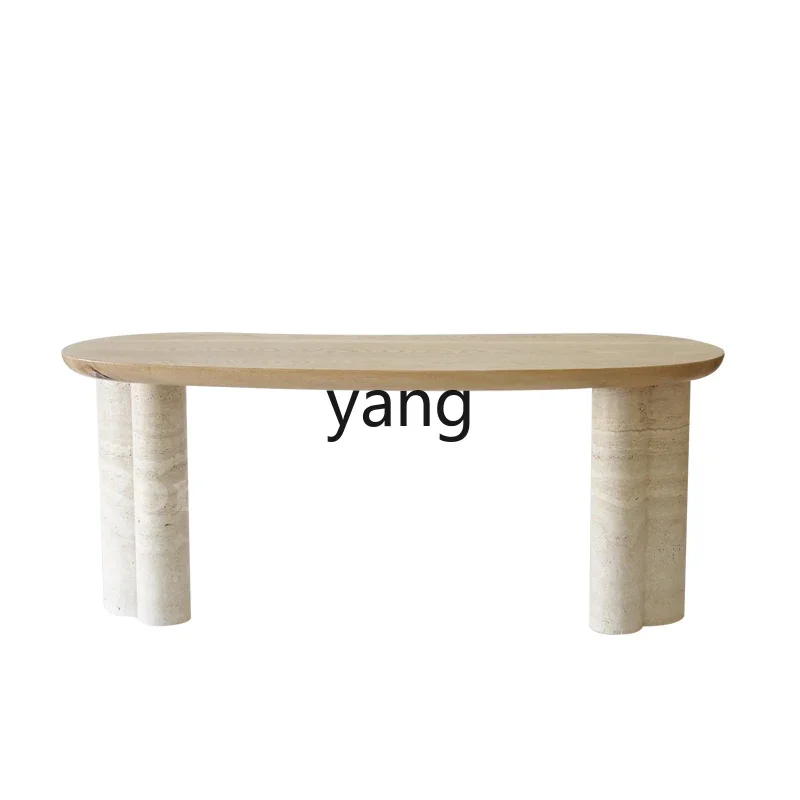 LTT Natural Roman Travertine Desk Designer Villa Premium Sense
