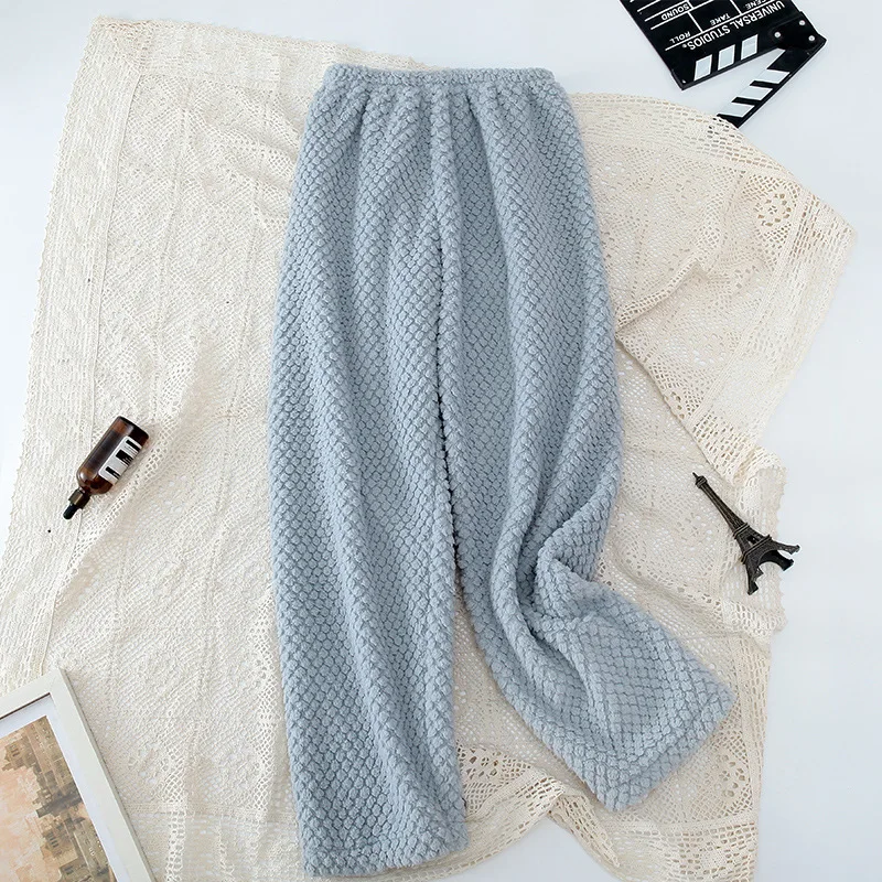 Thickened Warm Plus Size Pajama Pants Woman Autumn and Winter Trousers Flannel Pajama Trousers Female Sleeping Pants Home Girl