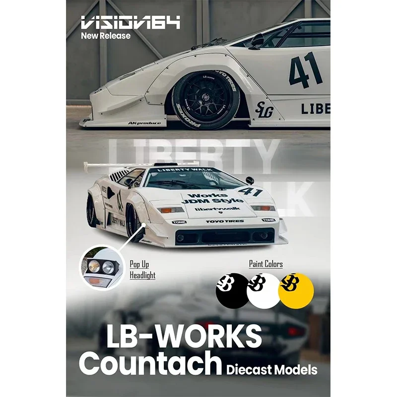 ミニチュアミニチュアジオラマ,カーモデル,スケール1:64,lbwk,tach lp500,収集可能なおもちゃ,先行販売