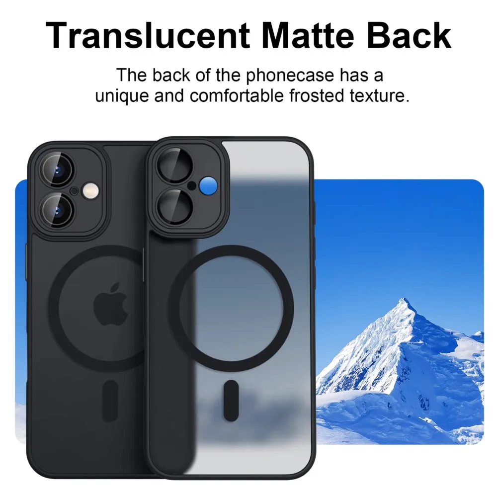 Luxuriöse MagSafe-kompatible kabellose Ladehülle, magnetisch, matt, transluzent, stoßfest, für iPhone 11 12 13 14 15 16 Plus 17 Pro Max