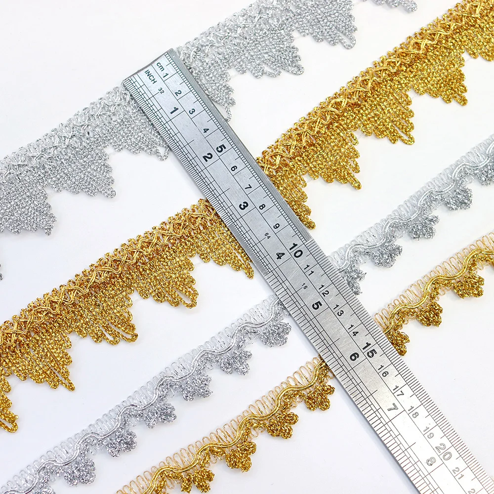 Gold Silver Metallic Fringe La - огляд і ціна Tassel Fringe Trim