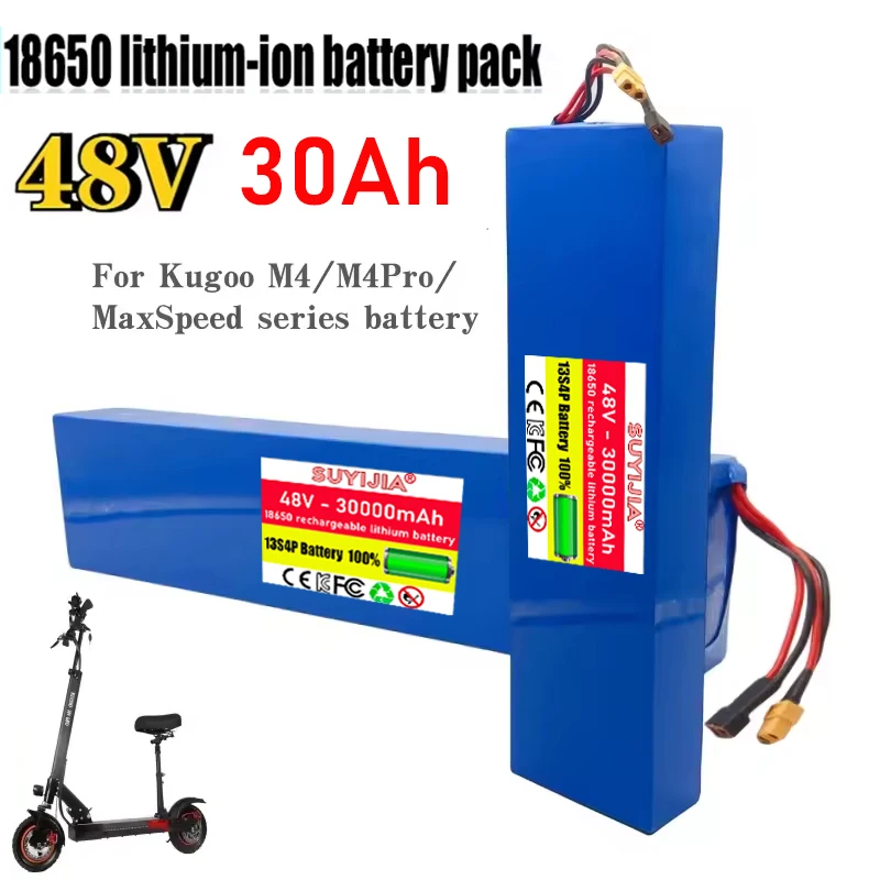 

48 В 13S4P 18650 Аккумулятор для Kugoo M4/M4Pro/MaxSpeed 30000 мАч Аккумуляторный блок для электрического скутера с платой BMS Аккумулятор
