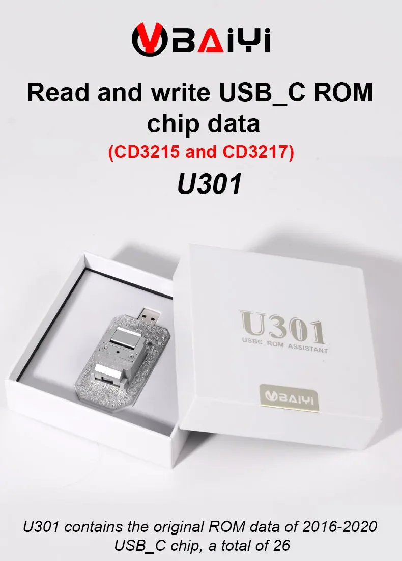 U301 USBC ROM Testor for Macbook A2338 A2337 A2159 Read and Write ROM Chip Data Diagnostic Motherboard Power Repair Tool Kit Set