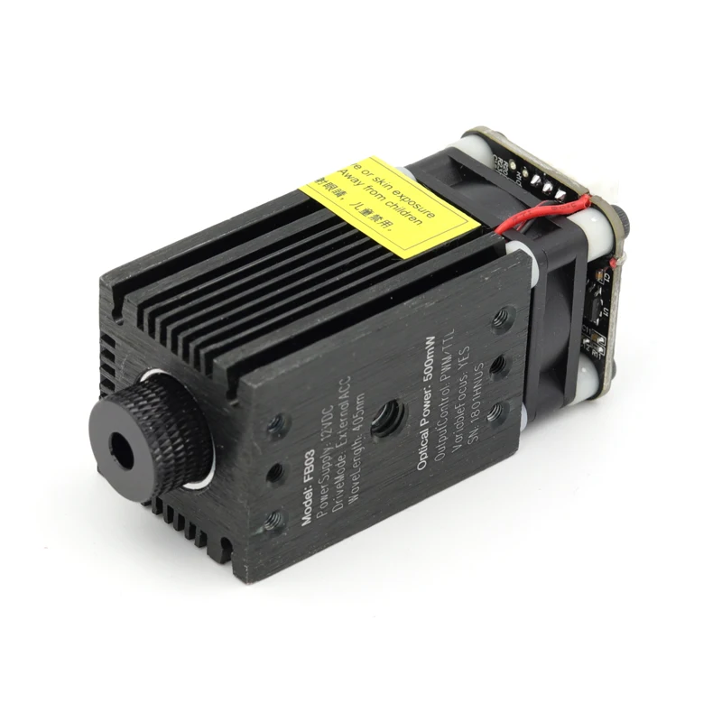 GKTOOLS 500mW 405nm 12V Blue Laser Module 2.54-3P TTL/PWM Modulation For DIY CNC Laser Engraver Adjustable Focus FB03-500