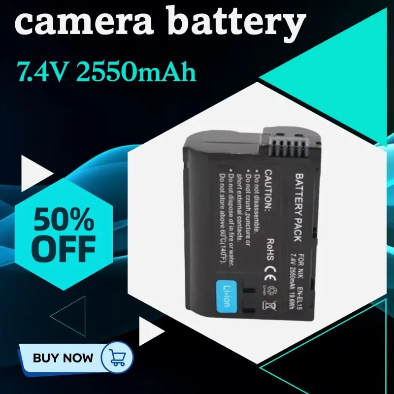 

7.4V 2550mAh EN-EL15 Camera Battery For Nikon Z5 Z6 Z6II Z7 Z7II D7000 D7200 D810 D850 D7100 D750 D500 D800 D7500 High Quality