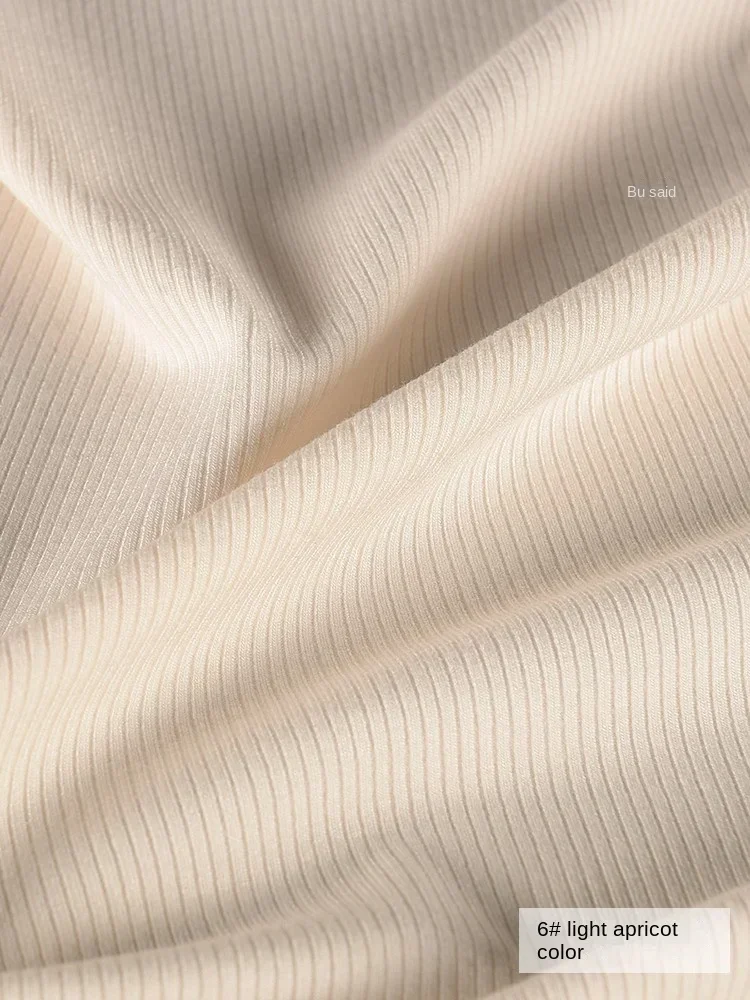 Knitted Ribbed Fabric Spring Summer Elasticity Striped Slim Fitting Designer Cloth Apparel Sewing Fabric Rayon Spandex Material