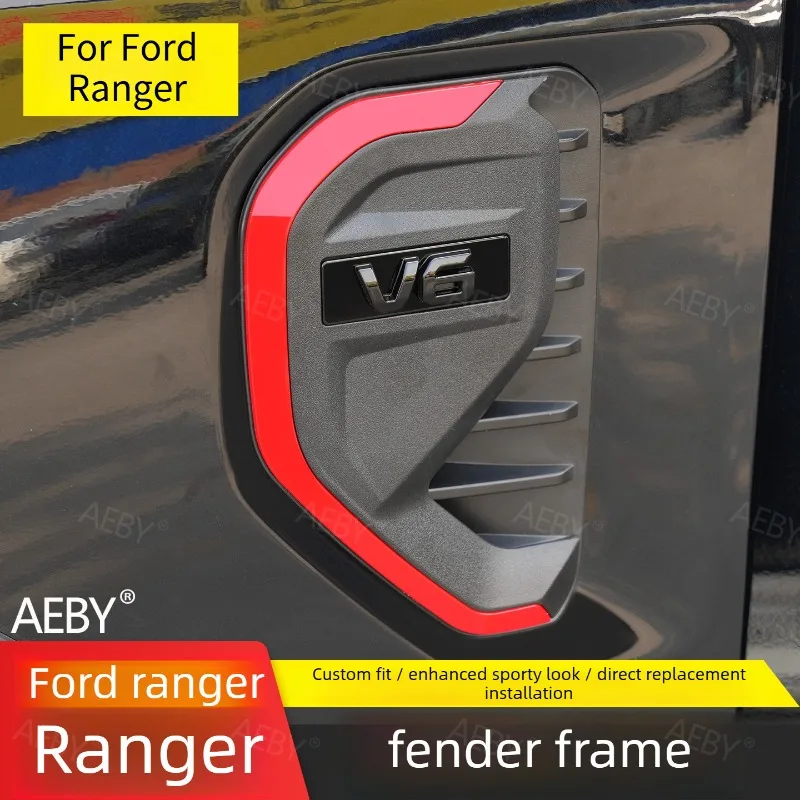

For Ford Ranger 2022-2026 Badge mudguard,Logo side sand panel grille air outlet,Side vent decoration,Appearance,accessories