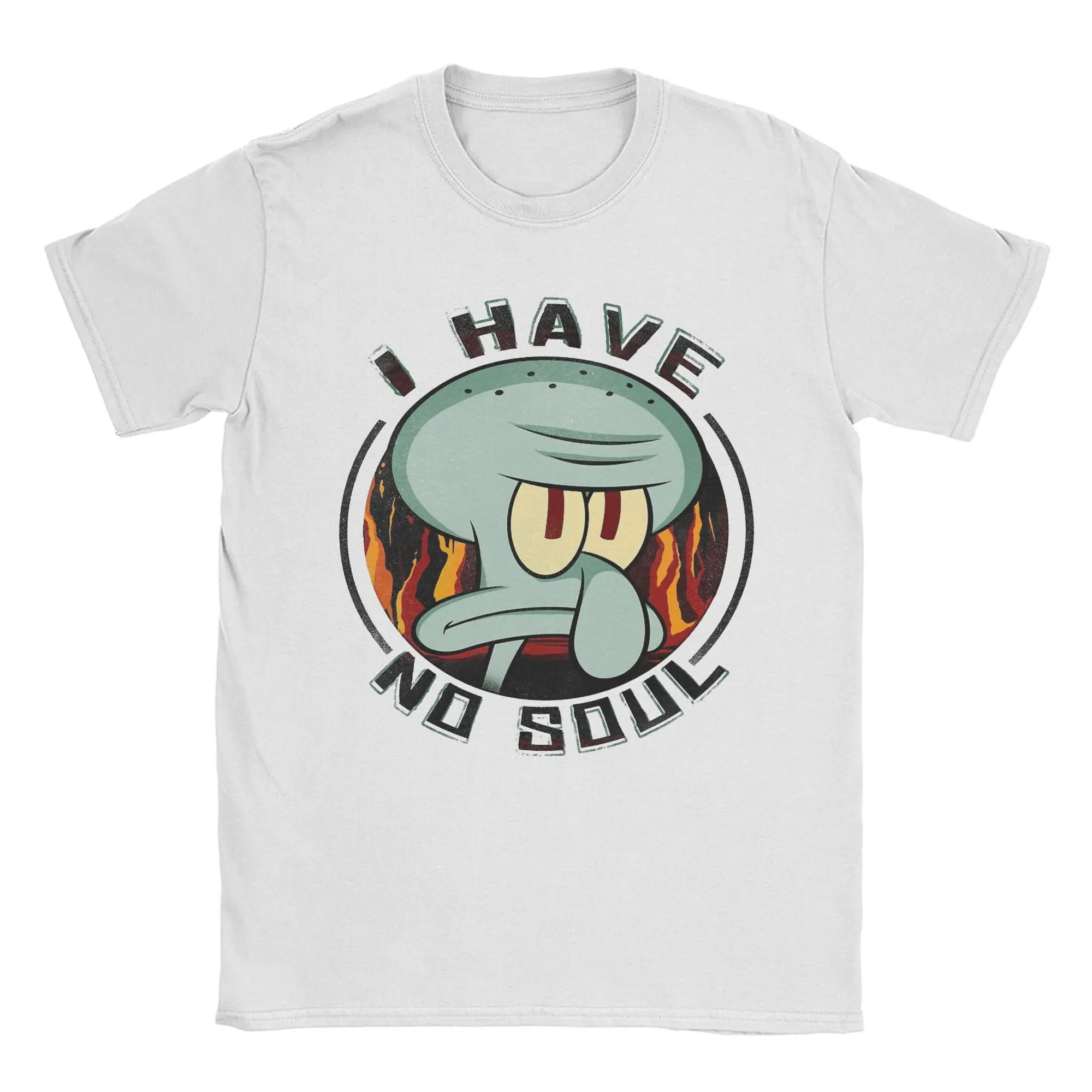 Vintage Squidward I Have No Soul T Shirt Men Round Neck Short Sleeve Top Tee Spongebobed 100%Cotton Summer Top Tee