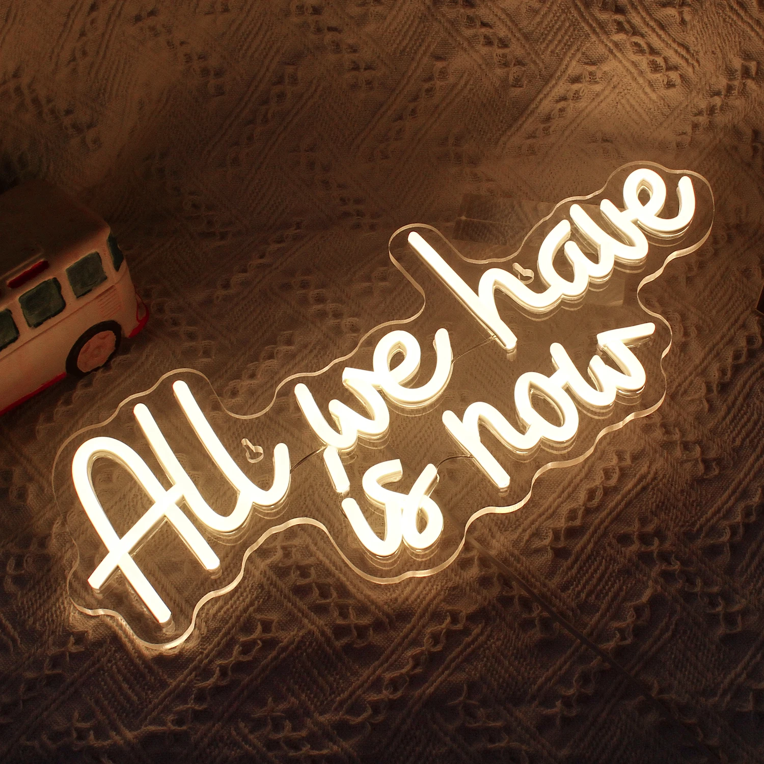 Lámpara Led de neón con letras para decoración de habitación, lámpara de neón regulable con USB, todo lo que tenemos es ahora, para fiesta, Bar, boda, hogar, dormitorio