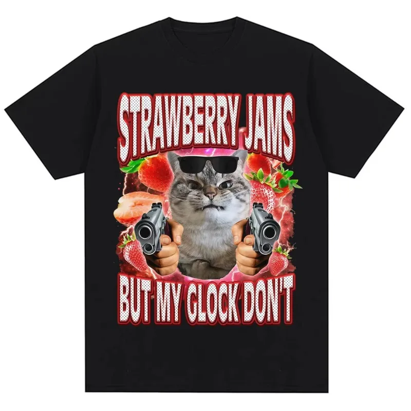 مضحك كيتلر فرحان القط ميمي تي شيرت الرجال النساء لطيف موضة س الرقبة تي شيرت المتضخم تنفس القطن تي شيرت الشارع الشهير